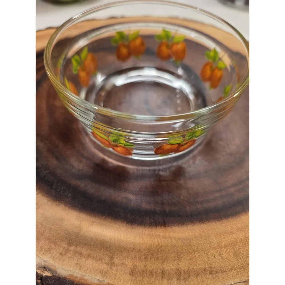 Vintage  Glass Nesting Bowls Set Of 4 Apple Design